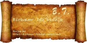 Birbauer Tóbiás névjegykártya